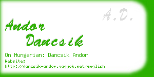 andor dancsik business card